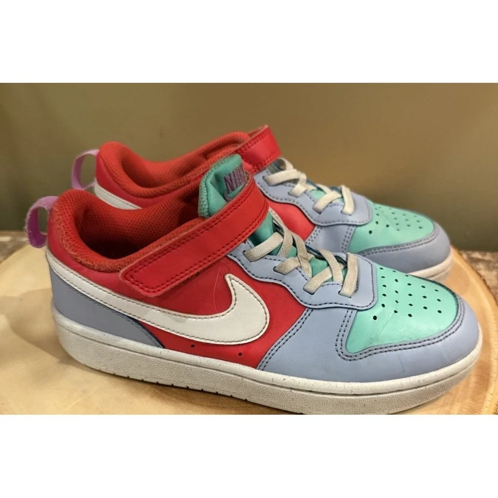 Nike Court Borough Low Youth  2.5 Y Recraft Dv5457 400 Cobalt‎ Bliss White Red